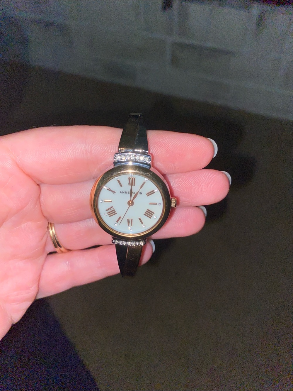 Anne Klein Women's Two-Tone Gold and Silver Dress Watch - Mother of Pearl Dial
